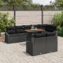 Conjunto de Sofá de Jardín Juego de 9 Negro y Marrón Ratán y Madera | Foro24.es | Tu tienda online para hogar, jardín y más Foro24.es