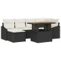 Conjunto de Comedor de Jardín de 7 Piezas con Cojines en Negro Poliratán Acacia by , Outdoor sofas - Ref: Foro24-3349858, Pri...