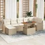 Conjunto de comedor de jardín de 8 piezas con cojines Beige Ratán Acacia | Foro24.es | Tu tienda online para hogar, jardín y más Foro24.es