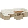 Conjunto de comedor de jardín de 8 piezas con cojines Beige Ratán Acacia | Foro24.es | Tu tienda online para hogar, jardín y más Foro24.es