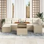 Conjunto de comedor de jardín de 8 piezas con cojines Beige Ratán Acacia | Foro24.es | Tu tienda online para hogar, jardín y más Foro24.es
