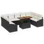 Conjunto de Comedor de Jardín de 10 Piezas con Cojines Negro Poliratán Acacia | Foro24.es | Tu tienda online para hogar, jardín y más Foro24.es