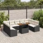 Conjunto de Comedor de Jardín de 10 Piezas con Cojines Negro Poliratán Acacia | Foro24.es | Tu tienda online para hogar, jardín y más Foro24.es