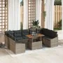 Conjunto de Comedor de Jardín de 10 Piezas con Cojines Gris Ratán Sintético Acacia von , Outdoor-Sofas - Ref: Foro24-3349880,...