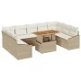 Juego de comedor de jardín de 10 piezas con cojines Beige Poliratán Acacia by , Outdoor sofas - Ref: Foro24-3349882, Price: 7...