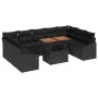 Conjunto de sofá de jardín 10 piezas Negro y marrón by , Outdoor sofas - Ref: Foro24-3349883, Price: 665,60 €, Discount: -5%%