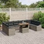 Juego de Comedor de Jardín de 11 Piezas con Cojines Gris de Poliratán y Acacia | Foro24.es | Tu tienda online para hogar, jardín y más Foro24.es