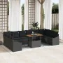 Conjunto de Sofá de Jardín Juego de 11 Negro Ratán, Tapa de Madera by , Outdoor sofas - Ref: Foro24-3349890, Price: 744,63 €,...