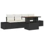 Conjunto de Sofá de Jardín Set de 5 Negro y Crema by , Outdoor sofas - Ref: Foro24-3349893, Price: 365,26 €, Discount: -5%%