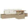 Set de sofá de jardín Set de 5 Beige Ratán Muebles de exterior by , Outdoor sofas - Ref: Foro24-3349896, Price: 401,22 €, Dis...