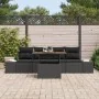Juego de Sofá de Jardín Set de 5 Negro Ratán, Tela by , Outdoor sofas - Ref: Foro24-3349897, Price: 370,65 €, Discount: -5%%