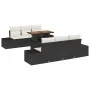 Conjunto Sofá Jardín 7 Piezas Beige y Negro Ratán y Poliéster de , Sofás de exterior - Ref: Foro24-3349907, Precio: 543,77 €,...