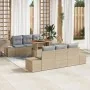 Juego de Sofá de Jardín 7 Piezas Beige Ratán Mesa de Exterior | Foro24.es | Tu tienda online para hogar, jardín y más Foro24.es