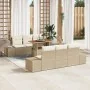 Conjunto de Sofá de Jardín 7 Piezas Beige, Crema Ratán, Tela by , Outdoor sofas - Ref: Foro24-3349910, Price: 581,49 €, Disco...