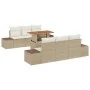 Conjunto de Sofá de Jardín 7 Piezas Beige, Crema Ratán, Tela by , Outdoor sofas - Ref: Foro24-3349910, Price: 581,49 €, Disco...