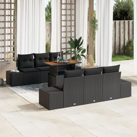 Conjunto de Sofá de Jardín Set de 7 Negro Ratán Mesa de Exterior von , Outdoor-Sofas - Ref: Foro24-3349911, Preis: 544,57 €, ...