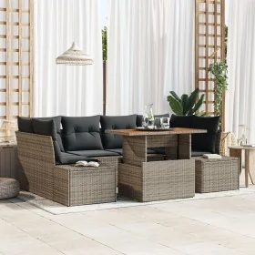 Juego de Sofá de Jardín Set de 7 Gris, Ratán von , Outdoor-Sofas - Ref: Foro24-3349915, Preis: 500,40 €, Rabatt: -5%%