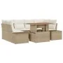 Conjunto de Sofá de Jardín Set de 7 Beige Ratán by , Outdoor sofas - Ref: Foro24-3349917, Price: 549,22 €, Discount: -5%%