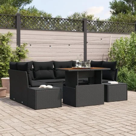 Juego de Sofás de Jardín Juego de 7 Negro Poliratán von , Outdoor-Sofas - Ref: Foro24-3349918, Preis: 519,05 €, Rabatt: -5%%
