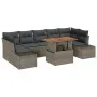 Conjunto de Sofá de Jardín Set de 8 Marrón, Gris by , Outdoor sofas - Ref: Foro24-3349929, Price: 566,35 €, Discount: -5%%