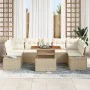 Conjunto de Sofá Jardín 8 Piezas Beige y crema Ratán by , Outdoor sofas - Ref: Foro24-3349931, Price: 623,97 €, Discount: -5%%