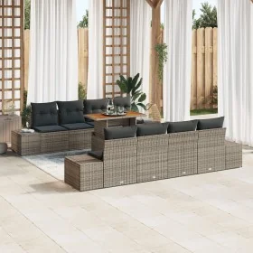 Conjunto de Sofás de Jardín Juego de 7 Marrón