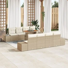 Juego de sofá de jardín Set de 7 Beige y crema