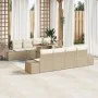 Juego de sofá de jardín Set de 7 Beige y crema Ratán y poliéster by , Outdoor sofas - Ref: Foro24-3349938, Price: 708,44 €, D...