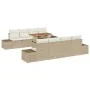 Juego de sofá de jardín Set de 7 Beige y crema Ratán y poliéster by , Outdoor sofas - Ref: Foro24-3349938, Price: 708,44 €, D...