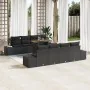 Juego de Sofá de Jardín Set de 7 Negro Ratán y Cojines de Tela by , Outdoor sofas - Ref: Foro24-3349939, Price: 664,91 €, Dis...