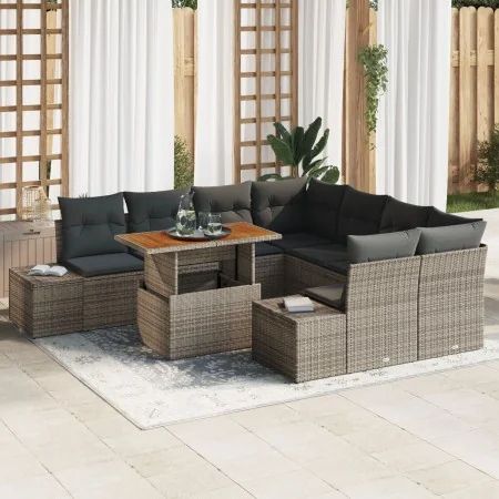 Conjunto de Sofá de Jardín Juego de 9 Gris Poliratán von , Outdoor-Sofas - Ref: Foro24-3349943, Preis: 608,96 €, Rabatt: -5%%