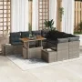 Conjunto de Sofá de Jardín Juego de 9 Gris Poliratán von , Outdoor-Sofas - Ref: Foro24-3349943, Preis: 608,96 €, Rabatt: -5%%