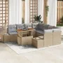 Conjunto de Sofá de Jardín Juego de 9 Beige con Cojines Grises | Foro24.es | Tu tienda online para hogar, jardín y más Foro24.es