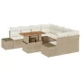 Conjunto de Sofá de Jardín Set de 9 Beige Poliratán by , Outdoor sofas - Ref: Foro24-3349945, Price: 670,90 €, Discount: -5%%
