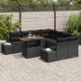 Conjunto de Sofá de Jardín Set de 9 Negro Mimbre, Tela von , Outdoor-Sofas - Ref: Foro24-3349946, Preis: 634,62 €, Rabatt: -5%%