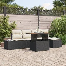 Comprar Conjunto de Sofá de Jardín 6 Piezas Negro
