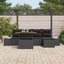 Conjunto de Comedor de Jardín de 6 Piezas con Cojines Negro Poliratán Acacia by , Outdoor sofas - Ref: Foro24-3349953, Price:...