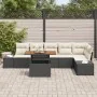 Conjunto de Comedor de Jardín de 7 piezas con Cojines Negro Poliratán Acacia von , Outdoor-Sofas - Ref: Foro24-3349970, Preis...