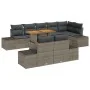 Set de Comedor de Jardín de 9 Piezas con Cojines Gris Poliratán Acacia by , Outdoor sofas - Ref: Foro24-3349978, Price: 672,0...