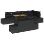 Conjunto de Comedor de Jardín de 9 Piezas con Cojines Negro Ratan de Poliéster Acacia by , Outdoor sofas - Ref: Foro24-334998...