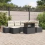Conjunto de Comedor de Jardín de 7 Piezas con Cojines Negro Poliratán Acacia by , Outdoor sofas - Ref: Foro24-3349984, Price:...