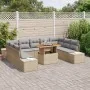 Conjunto de Sofá de Jardín 10 Piezas Beige, Gris Rattan, Poliéster | Foro24.es | Tu tienda online para hogar, jardín y más Foro24.es