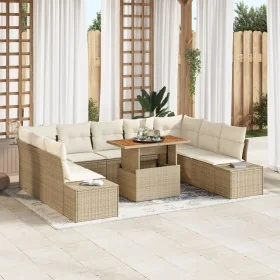 Conjunto de Sofá de Jardín Conjunto de 10 Beige, Marrón Claro by , Outdoor sofas - Ref: Foro24-3350008, Price: 733,82 €, Disc...