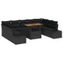 Set de Sofás de Jardín Juego de 10 Negro Ratán, Aluminio by , Outdoor sofas - Ref: Foro24-3350009, Price: 682,49 €, Discount:...