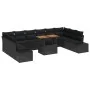 Conjunto de Sofá de Jardín Conjunto de 11 Negro Ratán by , Outdoor sofas - Ref: Foro24-3350016, Price: 762,13 €, Discount: -5%%