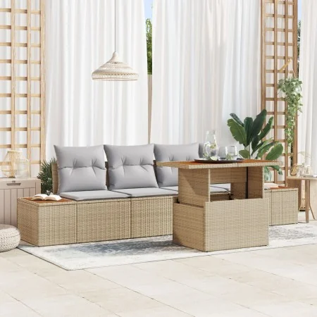 Conjunto de Sofás de Jardín 5 Piezas Beige Ratán | Foro24.es | Tu tienda online para hogar, jardín y más Foro24.es