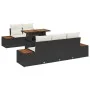 Conjunto de Sofá de Jardín 6 Piezas Negro, Marrón by , Outdoor sofas - Ref: Foro24-3350024, Price: 526,22 €, Discount: %