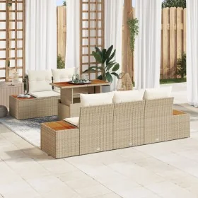 Set de Comedor de Jardín de 6 Piezas con Cojines