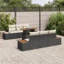 Conjunto de Comedor de Jardín de 7 Piezas con Cojines Negros Ratán Poliéster Acacia | Foro24.es | Tu tienda online para hogar, jardín y más Foro24.es