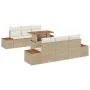 Juego de Sofá de Jardín Set de 7 Beige Ratán Comedor de Jardín | Foro24.es | Tu tienda online para hogar, jardín y más Foro24.es